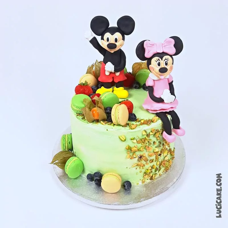 Minnie a Mickey Mouse na dortu