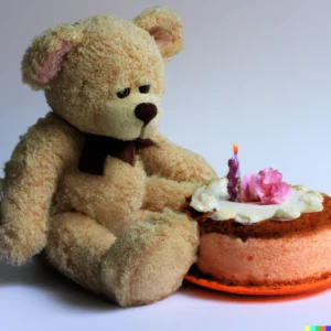 medvídek s dortem