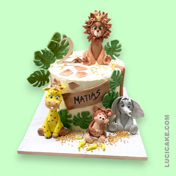 Exotický dobrodružný dort se zvířátky