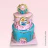 růžový dvoupatrový dort pro princezny
