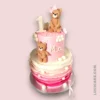 dvoupatrový dort s medvídkem k 1 narozeninám